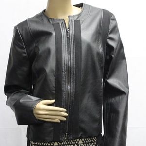 Jones New York Signature Black Leather Jacket NWOT